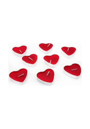50 Adet Kırmızı Kalp Şeklinde Küçük Kalpli Tealight Mumlar