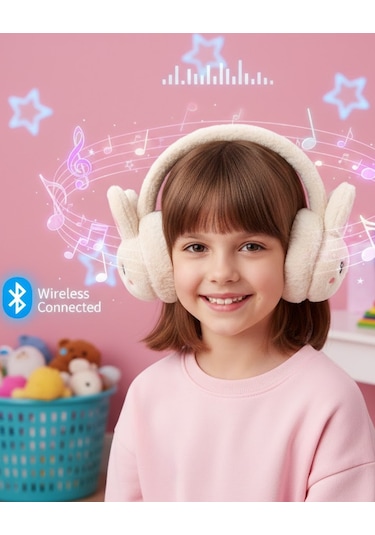 Kablosuz Peluş Bluetooth Kulaklık Mikrofonlu Şarjlı Müzik Çalar - Lisinya
