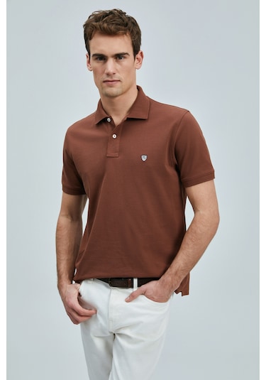 Lufian Erkek Laon Smart Polo T-shirt 111040206 Kiremit Çok Renkli