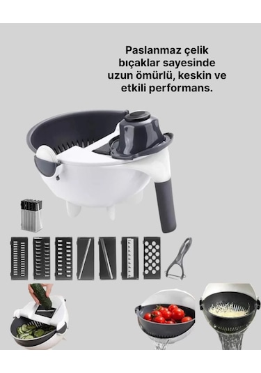 Mutfak İçin Pratik 5 Bıçaklı Rende Ve Süzgeç Seti