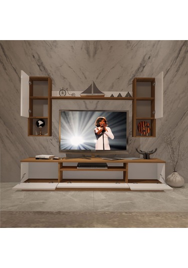 Decoraktiv Trendstyle 5da Slm Tv Ünitesi Tv Sehpası Ceviz - Beyaz