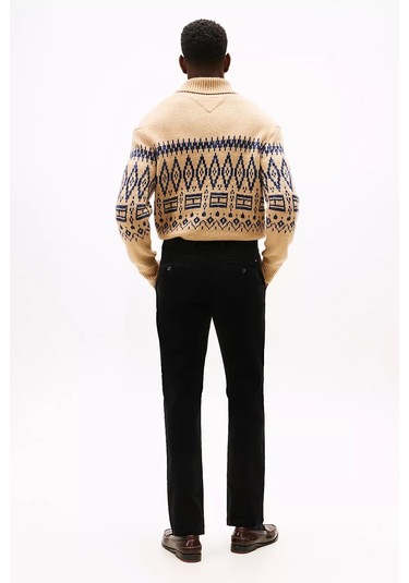 Erkek Denton Düz Paça Kadife Pantolon - Siyah Triple Black