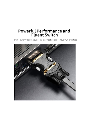 Qingmipy Ventıon Dvı-ı 24+5 Erkekden Vga Dişiye Dönüştürücü, 1920x1080 60hz, Altın Kaplı, Bilgisayar/projektör Ekran Bağlantısı, Siyah