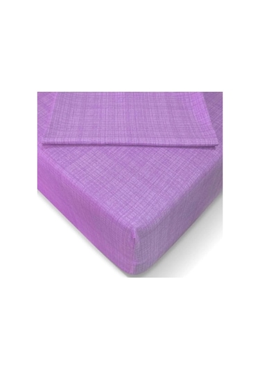 Özlü Fitted Lastikli Tek Kişilik Çarşaf Seti 100x200 -lila