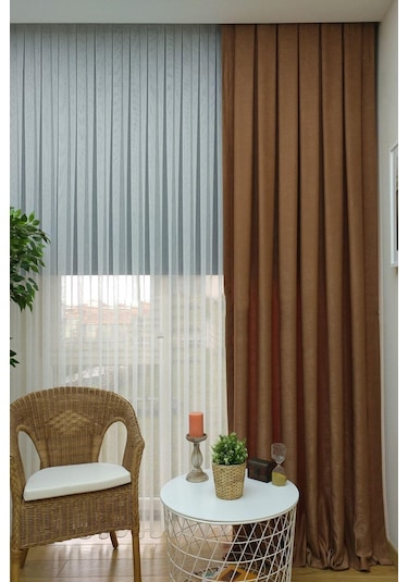 Kakao Ada Fon Perde Normal Pile 1'e 2,5 Pile-kakao Kakao