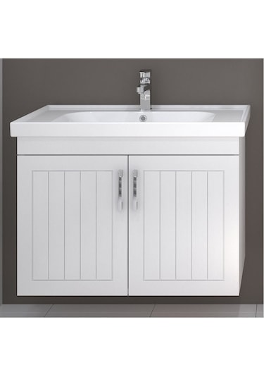 Turkuaz Seramik Frame Etajerli Lavabo 80 x 45 CM Ve Lotus 80 Alt Modülü