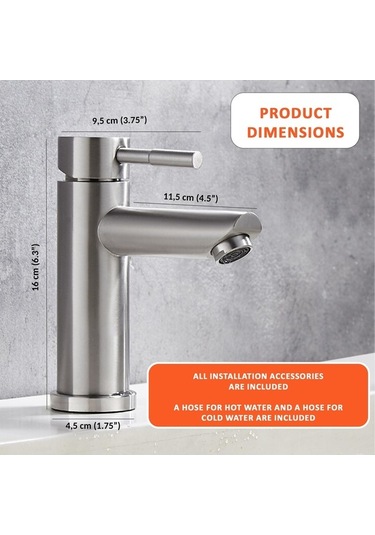 Maoyaya Çelik Tek Kollu İnox Soğuk/sıcak Su İnox