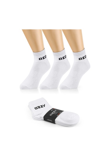 3 Çift Kısa Konçlu Tenis Spor Çorabı Beyaz Paket Beyaz