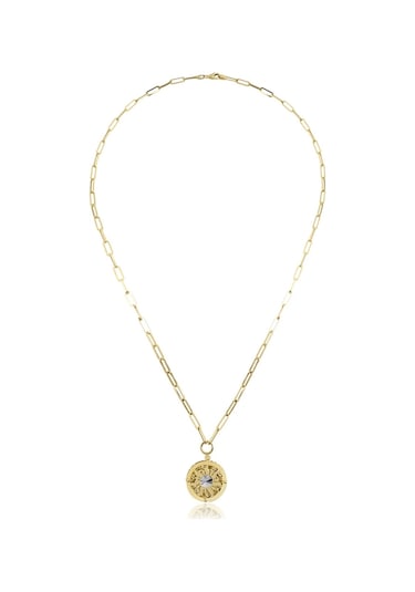 Fiyonk Kuyumculuk 14 Ayar Altın Ataç Zincirli Güneş Kolye 001