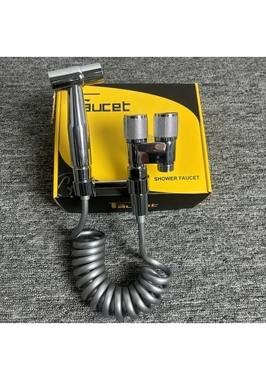 Fastbuy Siyah Duvara Monte Cift Prizli Tuvalet Puskurtme Tabancasi, Fircalanmis Nikel Kaplama Paslanmaz Celik, Plastik Valf, Siyah