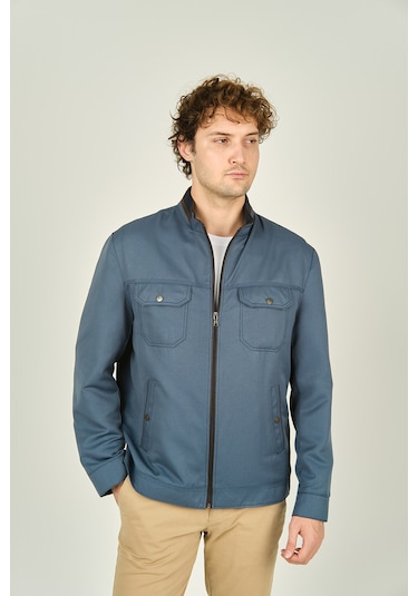 Lucas Erkek Hakim Yaka Cep Detaylı Mevsimlik Spor Mont 2734 Indigo Indigo İndigo