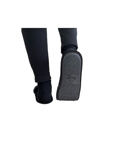 Siyah Kışlık Erkek Ev Terliği-siyah