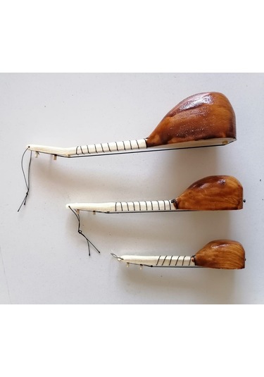 Ahşap Minyatür Saz Seti 3 Adet Birden