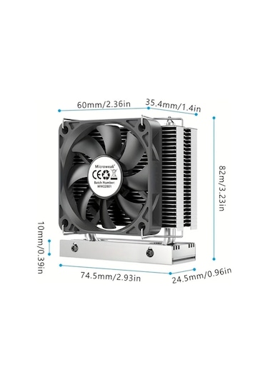 Xuweiwei Microweak Siyah M2 Ssd Sogutma Fani 4 Pinli Pwm 60mm Radyator Pcıe 50 İcin Cnc Aluminyum Verimli Isi Dagitimi Sunucu Uyumlu Tasinabilir