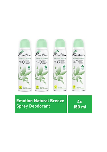 Emotion Natural Breeze Kadın Sprey Deodorant 4 x 150 ML