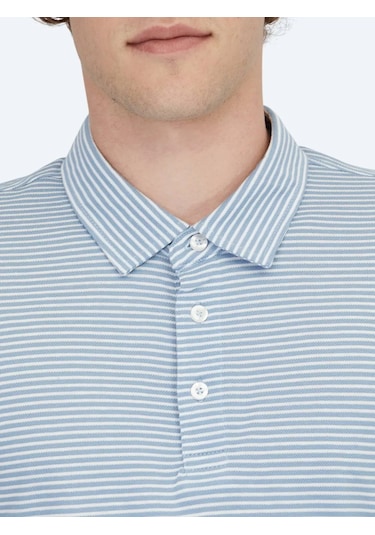 Kip Mavi Polo Yaka %100 Pamuk T-shirt Mavi