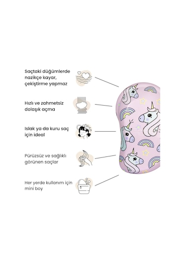 Tangle Teezer Mini Unicorn Çocuk Saç Fırçası - Pembe