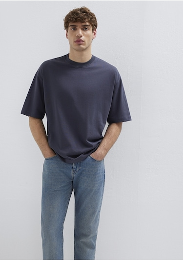 Mavi - Gri Basic Tişört 0613113-70101 Gri