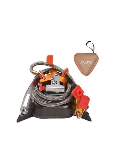 Zyzy-3 Çekirdekli Brülör Kamp Sobası 6800w Yürüyüş Gaz Sobası,y28527 Gri