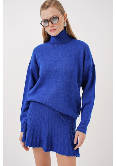 Bigdart 15891 Kazak Etek Triko İkili Takım - Saks