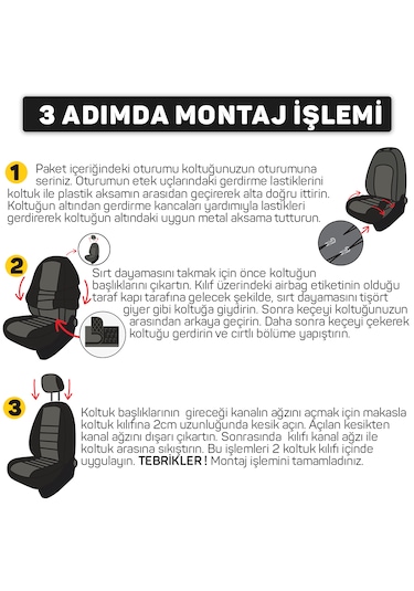 Pandami Oto Koltuk Kılıfı, 1+1 Set, Gofraj / Turuncu