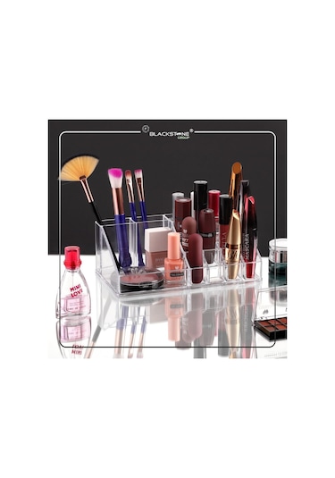 F Blackstone Büyük Boy Blackstone Kozmetik Ürün Düzenleyici Makyaj Organizer Düzenleyici Şeffaf Beyaz