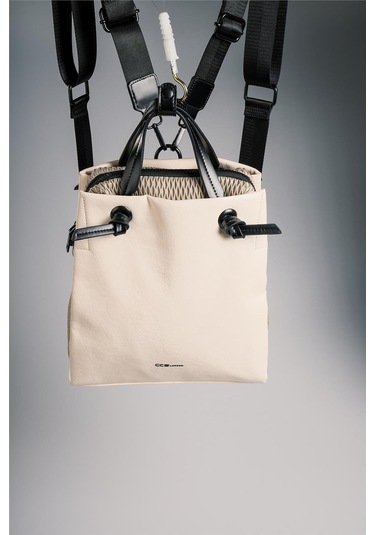 Ççs Kadın 17826 Omuz Ve Sırt Çantası Kirli Beyaz