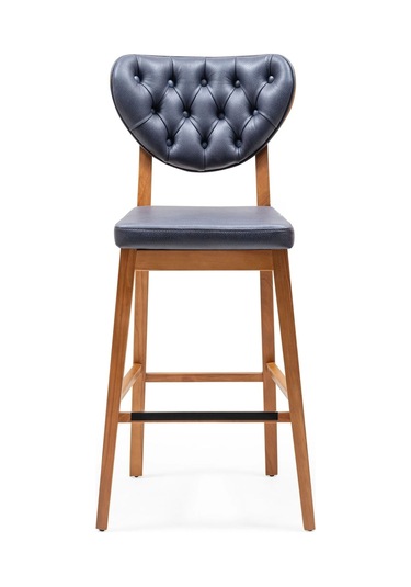 Olivya Ahşap Bar Sandalyesi Mavi