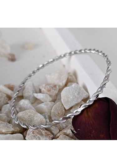 Lilahgümüştr Gümüş Burgulu Kadın Bilezik