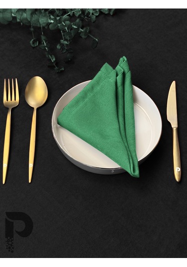 Zümrüt Yeşili Kumaş Peçete Daily Serisi Kadife Görünümlü Zümrüt Yeşili Yeşil