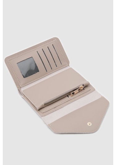 Zarf Detaylı Nakit Ve Bozuk Para Bölmeli Bayan Cüzdan-krem Krem