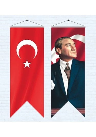 Atatürk Posteri ve Türk Bayrağı Kırlangıç 70 x 150 CM