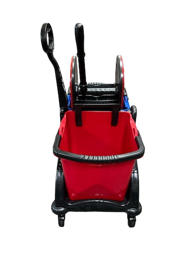 Çift Kovalı Plastik Temizlik Paspas Arabası Islak Mop Set 12 Li