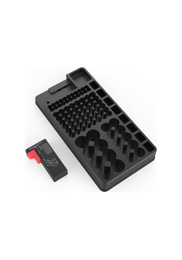 Wezone Pil Depolama Kutusu İle Lcd Pil Testeri - 98 Adet Pil Yerleştirme - Abssert Malzeme - Ev İçi Kullanım Kolaylığı Diğer