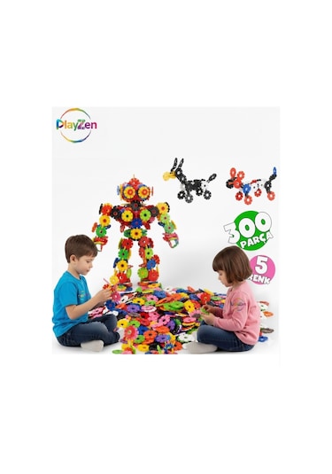 Masterflakes Eğitici Kilitli Diskler Stem Eğitimi Uyumlu 5 Renk Ve 300 Parça Yapı Oyuncak Seti