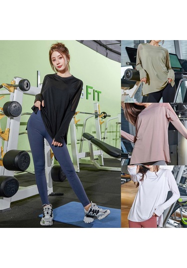 Wezone Kadınlar İçin Nefes Alabilen Çabuk Kuruyan Fitness Tişörtü - Koşu, Yoga, Spor Giyim SiYAH