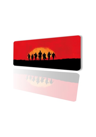 Sonictouch Red Dead Redemption Kaymaz Gaming Oyuncu Masaüstü Dikişsiz Kırmızı Klavye Mouse Pad 32x70cm