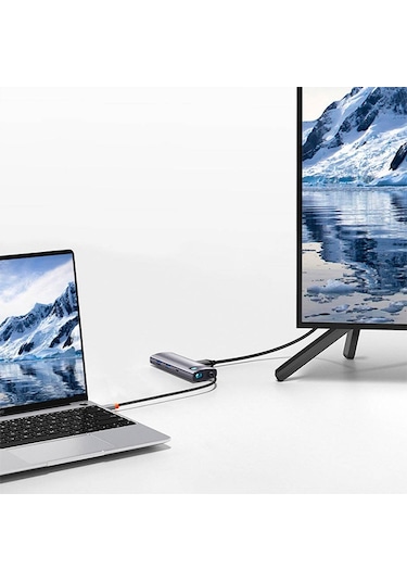 Baseus Starjoy 8-port Multifonksiyonel 8in1 Type-c Hub Adaptör D
