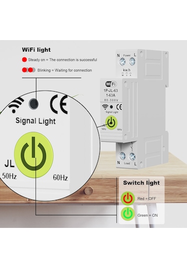 Tuya Wifi Akıllı Devre Kesici Açık Kapalı Zamanlama E25217