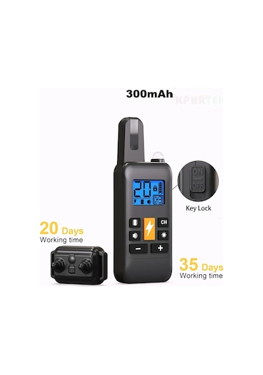 Zilinn Büyük Köpek Eğitim Tasması, Elektrik Şoku, Uzaktan Kumandalı E-yaka, 4 Eğitim Modu, Bip, Titreşim