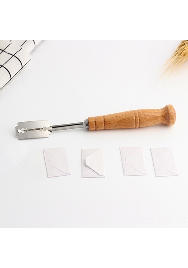 Youmex 304 Paslanmaz Çelik Eşofmanlı Ekmek Dilimi, Hamur Bölme Ve Kesme Aleti - Fabrika Üretimi: Ekmek Bıçağı + 5 Bıçak + Kutusu Haki