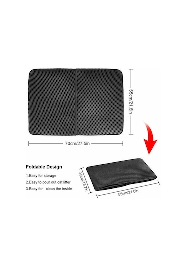 Mufunye Büyük Kedi Kumu Matı - Su Geçirmez, Kaymaz Ve Kolay Temizlenebilir Eva Tasarım