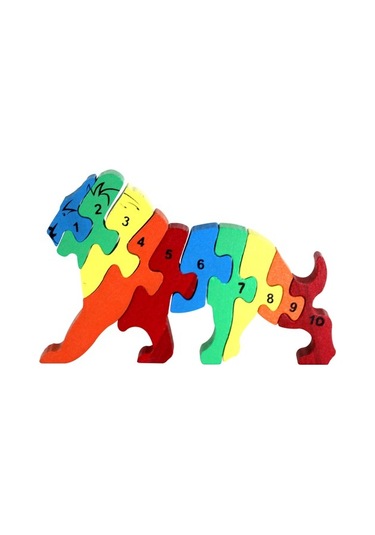 Ahşap Aslan Bemi 3d Rakamlı Aslan Puzzle Eğitici Öğretici