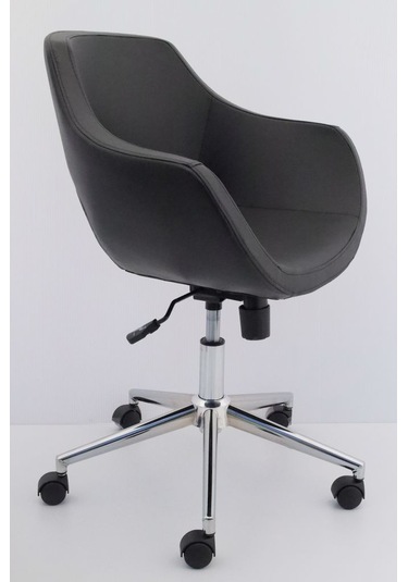 Ultra Siyah Deri Ofis Koltuğu