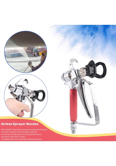 Xurunkeji Adet Boya Püskürtme Ucu 315,517 Ve Nozul Koruyucusu + Pompa Püskürtücü İçin 2 Adet Havasız Püskürtme Filtresi İle Havasız Boya Püskürtücü