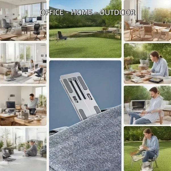 Elmpaly Alüminyum Tripod Dizüstü Bilgisayar Standı - 7 Seviye Yükseklik Ayarlı, 80 Lb Taşıma Kapasiteli, Katlanabilir Taşınabilir Soğutma