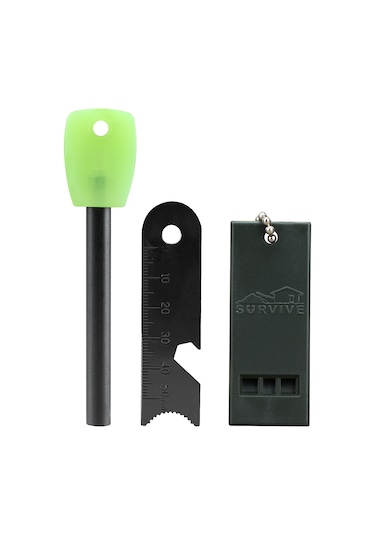 Survive Magnezyum Çubuğu Ateş Başlatıcı Çakmak Taş Siyah