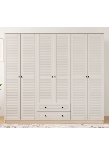Rabi Mobilya Diva Counry 6 Kapaklı 2 Çekmece Mega Gardırop