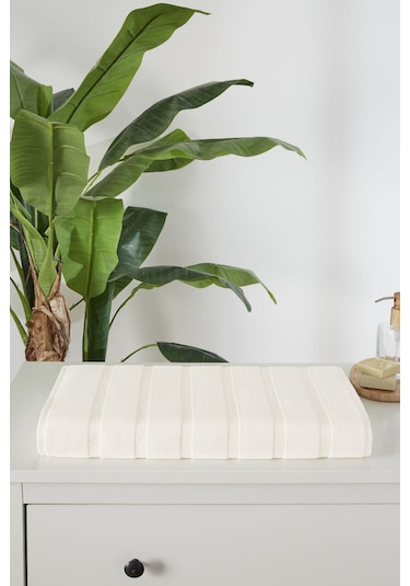 Özdilek Sadem Organik Stripe Banyo Paspası 60x100 Cm Krem
