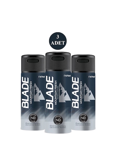 3 Adet Mountain Fresh Erkek Deodorant 150ml Leke Bırakmaz